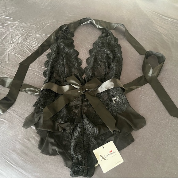 Abanoon Black Lace Teddy Lingerie - Picture 3 of 7